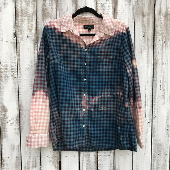Banana Republic Tops - Distressed Custom bleached Flannel Shirts OOAK handmade Country